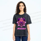 Unisex Wolf Printed Washed Tee