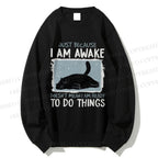 Unisex Cat Printed Sweatshirt