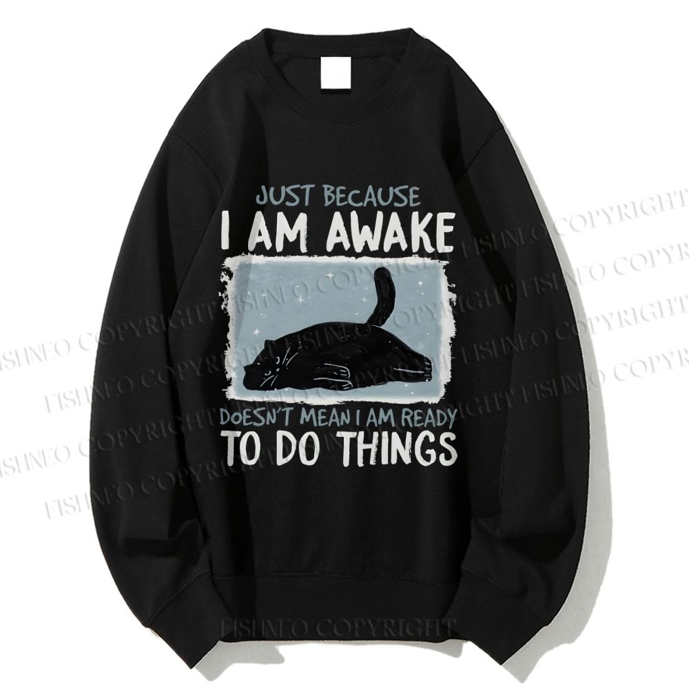 Unisex Cat Printed Sweatshirt