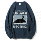 Unisex Cat Printed Sweatshirt