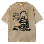 Unisex Frog Printed Washed Tee