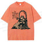 Unisex Frog Printed Washed Tee