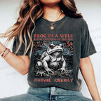 Unisex Frog Printed Washed Tee