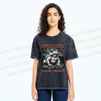 Unisex Frog Printed Washed Tee