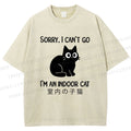 Unisex I'm  An Indoor Cat Printed Washed Tee