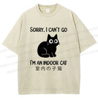 Unisex I'm  An Indoor Cat Printed Washed Tee