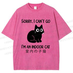Unisex I'm  An Indoor Cat Printed Washed Tee