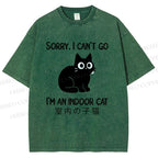 Unisex I'm  An Indoor Cat Printed Washed Tee