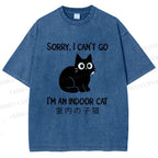 Unisex I'm  An Indoor Cat Printed Washed Tee