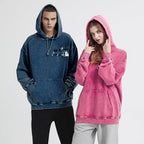 The Great Wave off Kanagawa Katsushika Hokusai Vintage Washed Cotton Back Art Hoodie