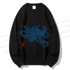 Unisex Octopus Japanese Style Printed Sweatshirt