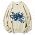 Unisex Octopus Japanese Style Printed Sweatshirt