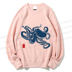 Unisex Octopus Japanese Style Printed Sweatshirt