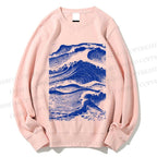 Unisex Vintage Japanese Wave Printed Sweatshirt