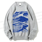 Unisex Vintage Japanese Wave Printed Sweatshirt