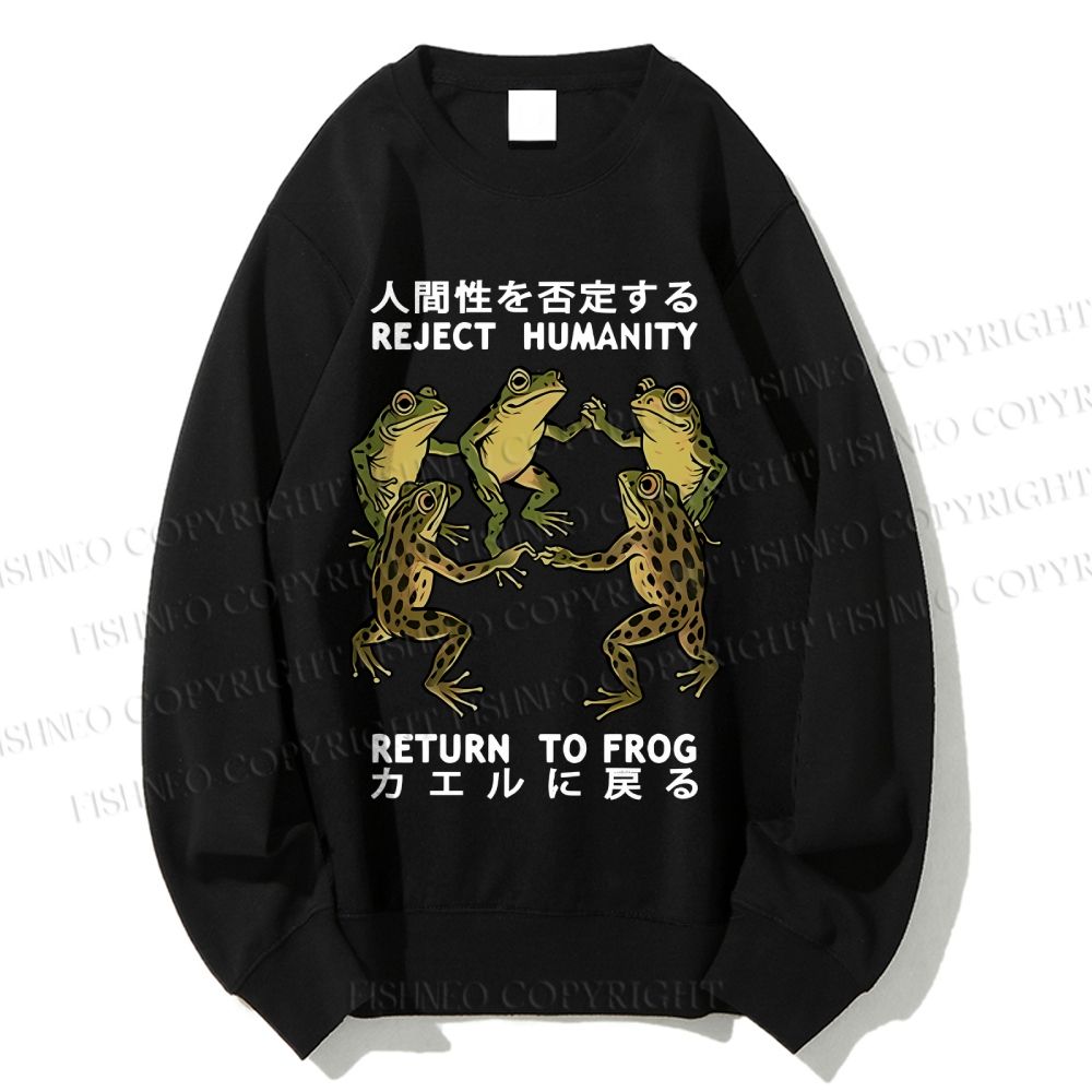 Unisex Back To Frog Funny Printed Sweatshirt