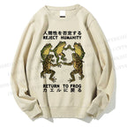 Unisex Back To Frog Funny Printed Sweatshirt