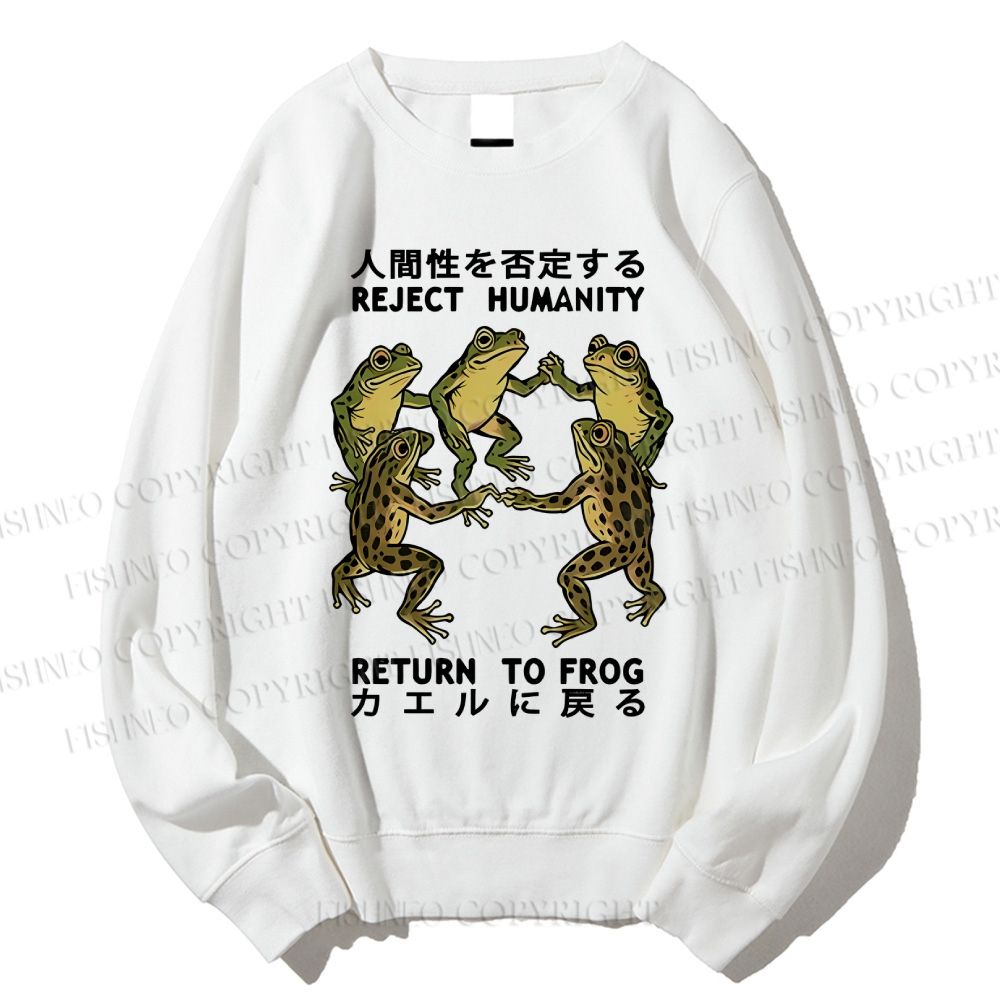 Unisex Back To Frog Funny Printed Sweatshirt