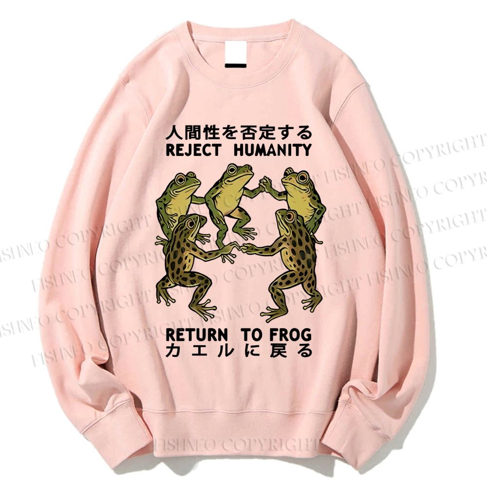 Unisex Back To Frog Funny Printed Sweatshirt