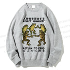 Unisex Back To Frog Funny Printed Sweatshirt