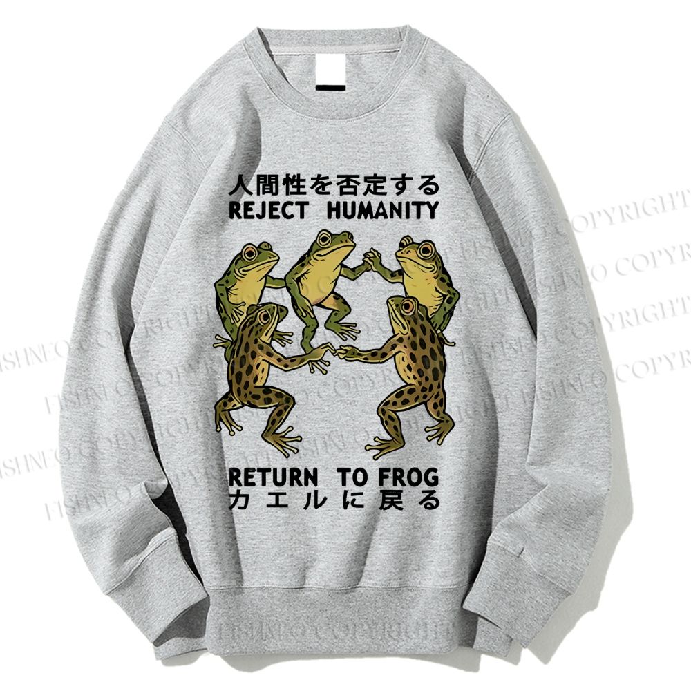 Unisex Back To Frog Funny Printed Sweatshirt