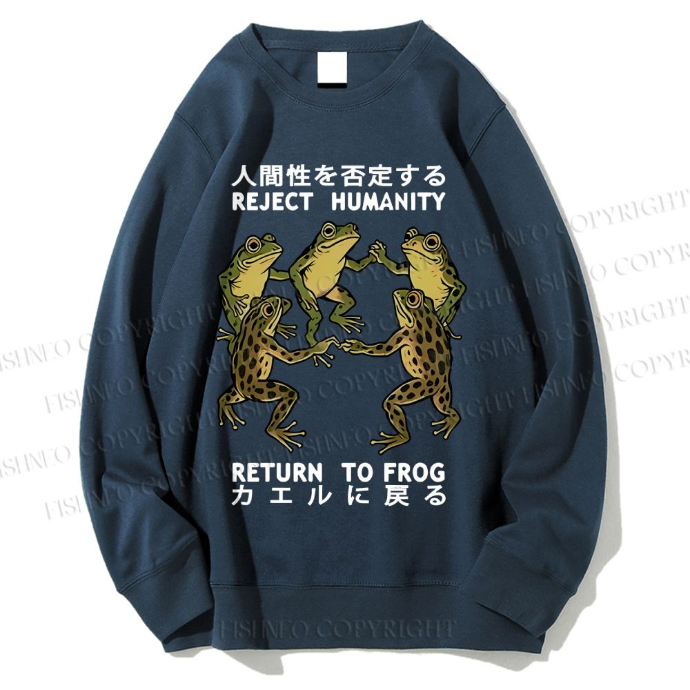Unisex Back To Frog Funny Printed Sweatshirt