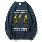 Unisex Back To Frog Funny Printed Sweatshirt
