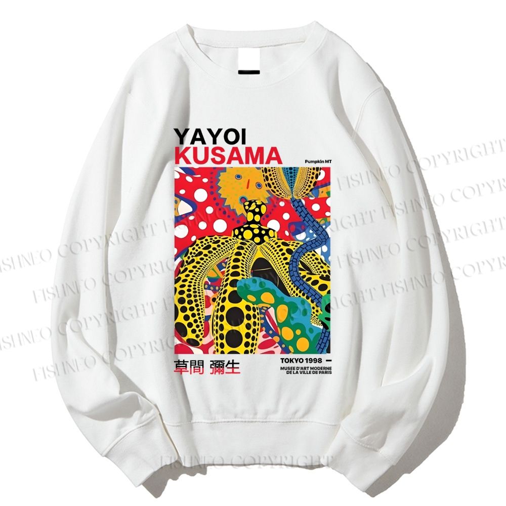 Unisex Yayoi Kusama Graffiti Printed Sweatshirt
