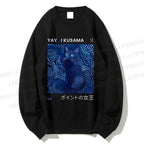 Unisex Yayoi Kusama Cat Printed Sweatshirt