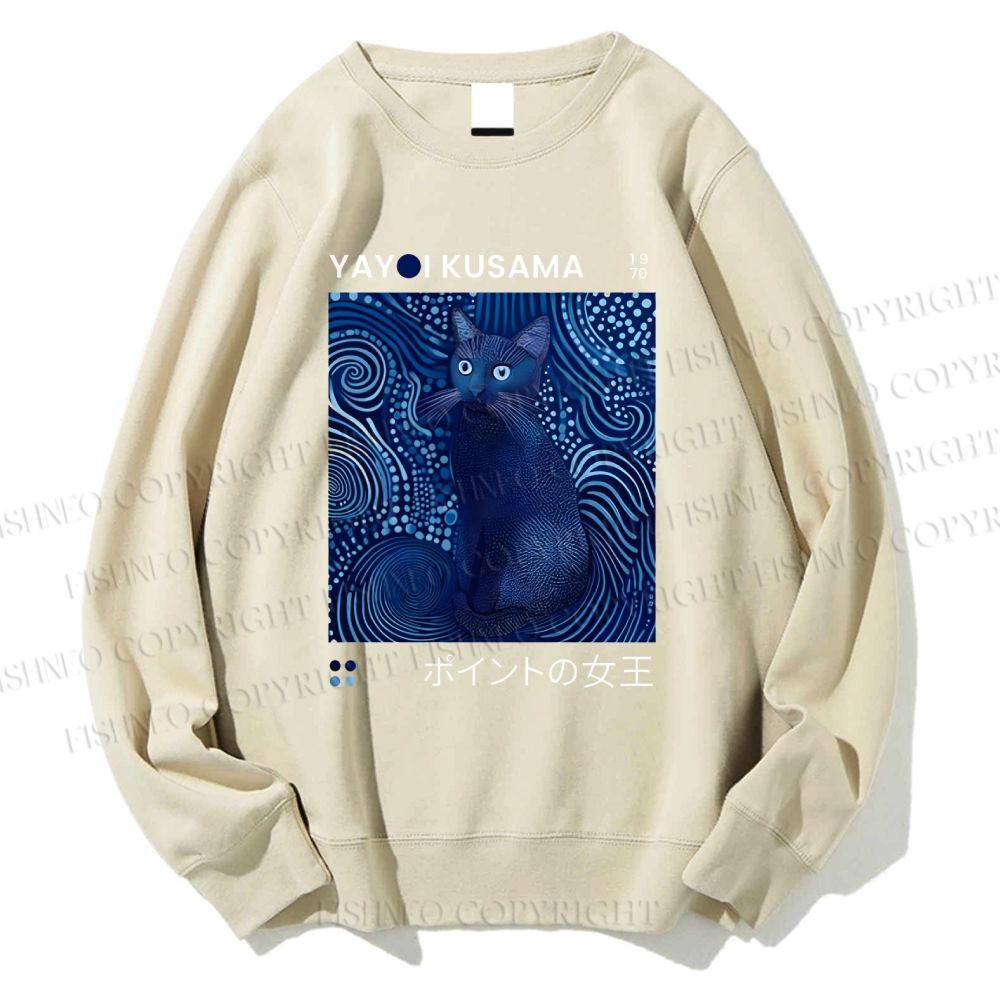 Unisex Yayoi Kusama Cat Printed Sweatshirt