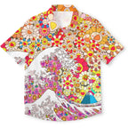 Japanese Art Anime Murakami Art Wave Mash up Button-up Shirt