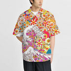 Japanese Art Anime Murakami Art Wave Mash up Button-up Shirt