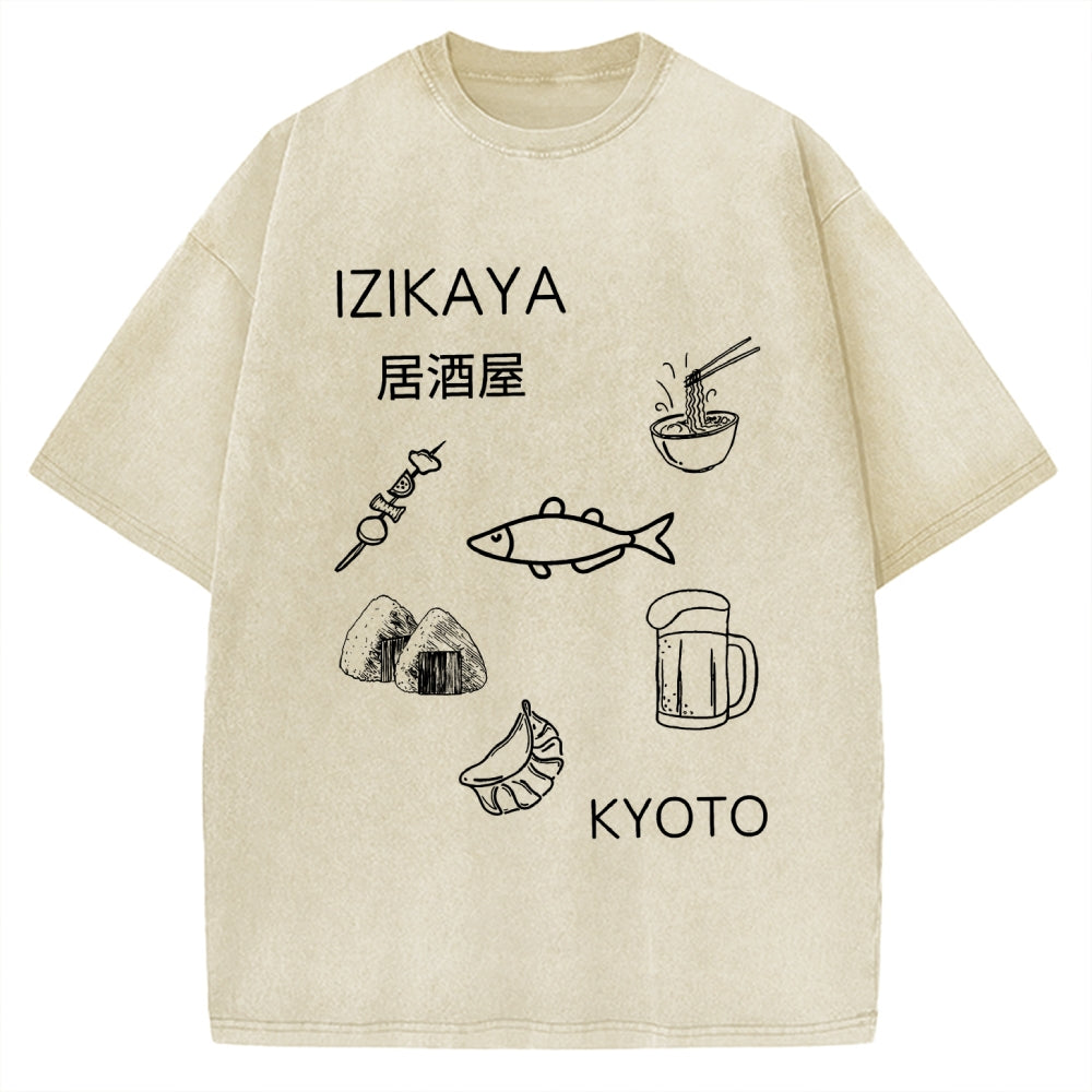 Japanese Food Izakaya Gourmet Vintage Washed T-shirt