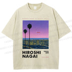 Unisex Hiroshi Nagai Downtown Sunset Collection Printed Washed Tee