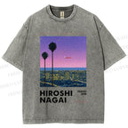 Unisex Hiroshi Nagai Downtown Sunset Collection Printed Washed Tee