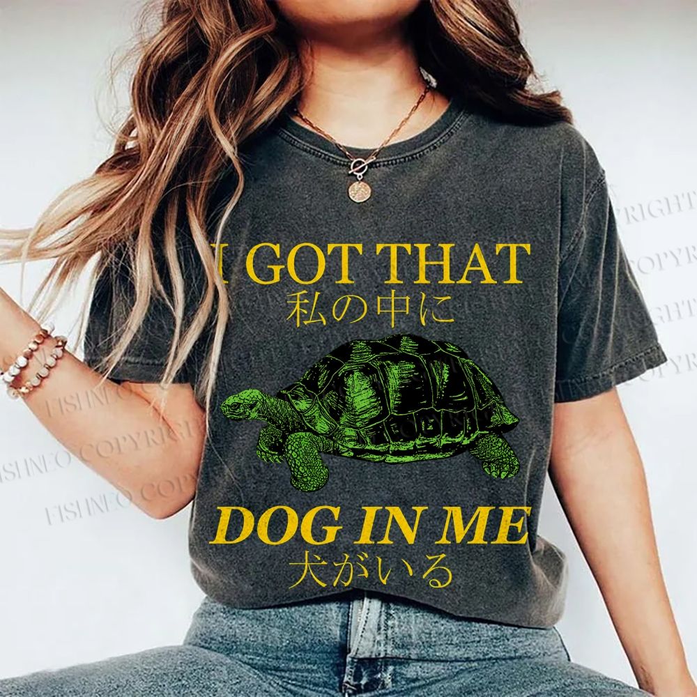 Unisex  I Got That Dog In Me Printed Washed Tee