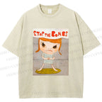 Unisex Yoshitomo Nara Stop The Bombs Printed Washed Tee
