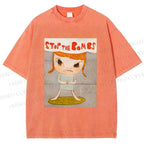 Unisex Yoshitomo Nara Stop The Bombs Printed Washed Tee