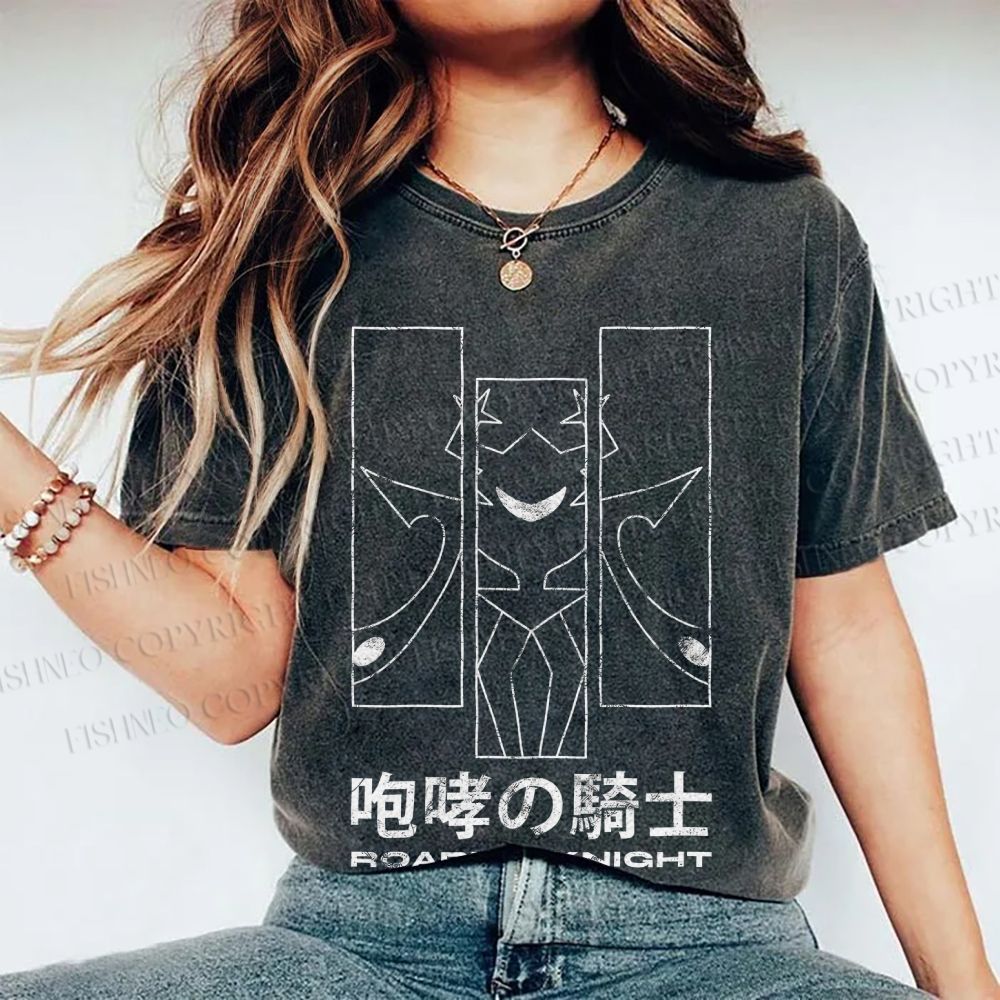 Unisex Roaring Knight Printed Washed Tee