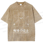 Unisex Roaring Knight Printed Washed Tee