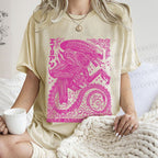 Unisex Vintage Japanese Monster Printed Washed Tee