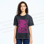 Unisex Vintage Japanese Monster Printed Washed Tee