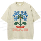 Unisex Vintage Weird Eye Plant Printed Washed Tee