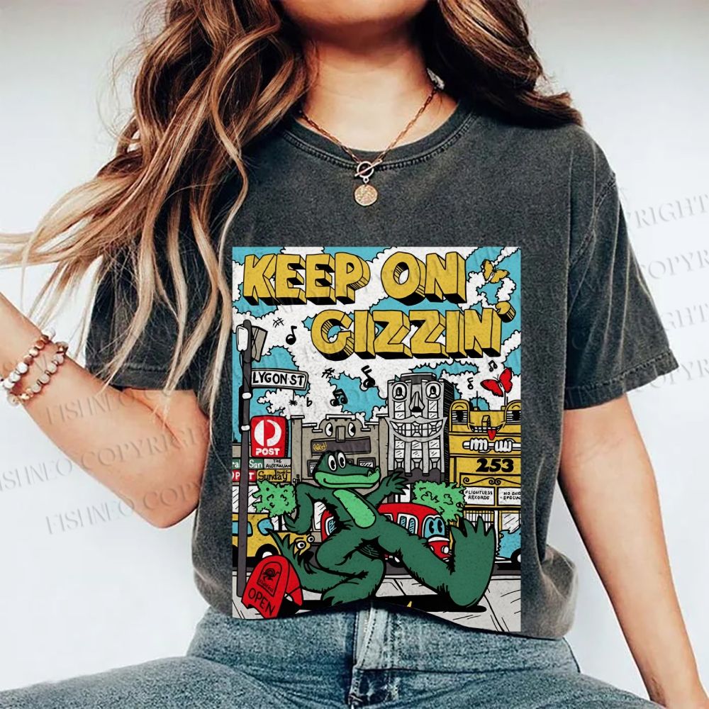 Unisex Keep On Gizzin Printed Washed Tee