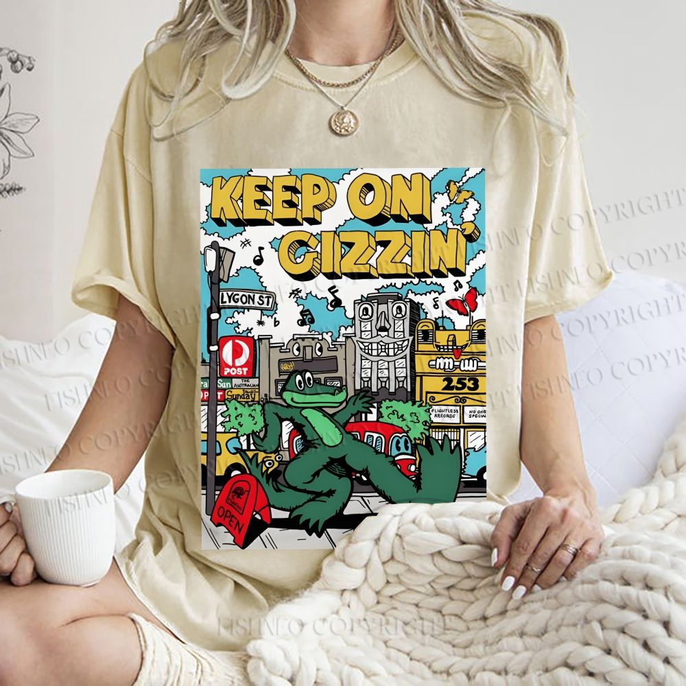 Unisex Keep On Gizzin Printed Washed Tee