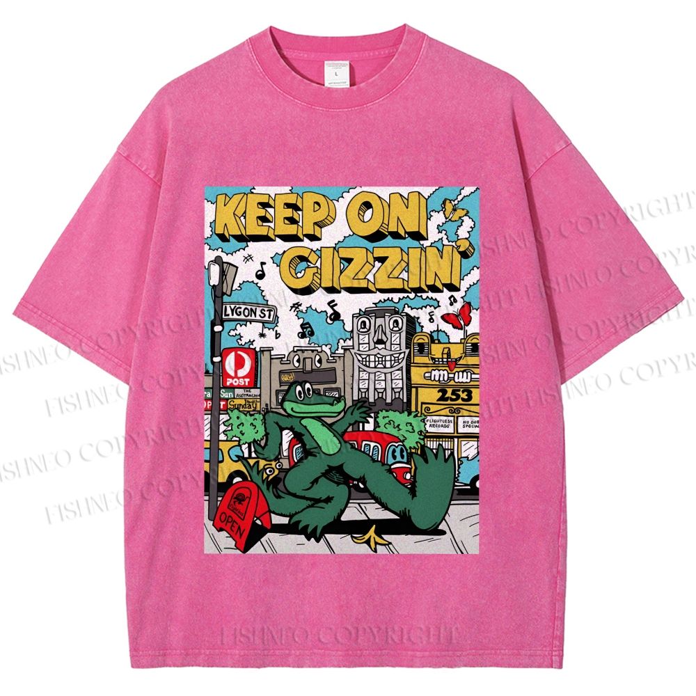 Unisex Keep On Gizzin Printed Washed Tee