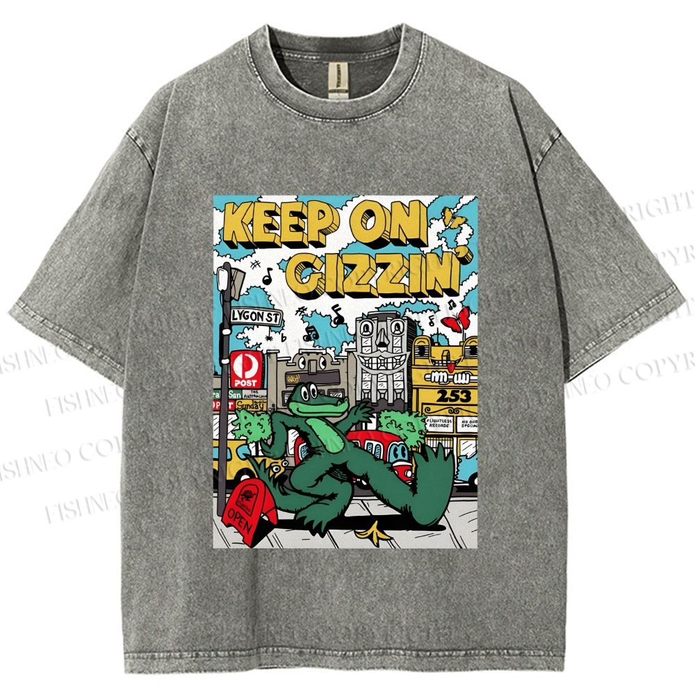 Unisex Keep On Gizzin Printed Washed Tee