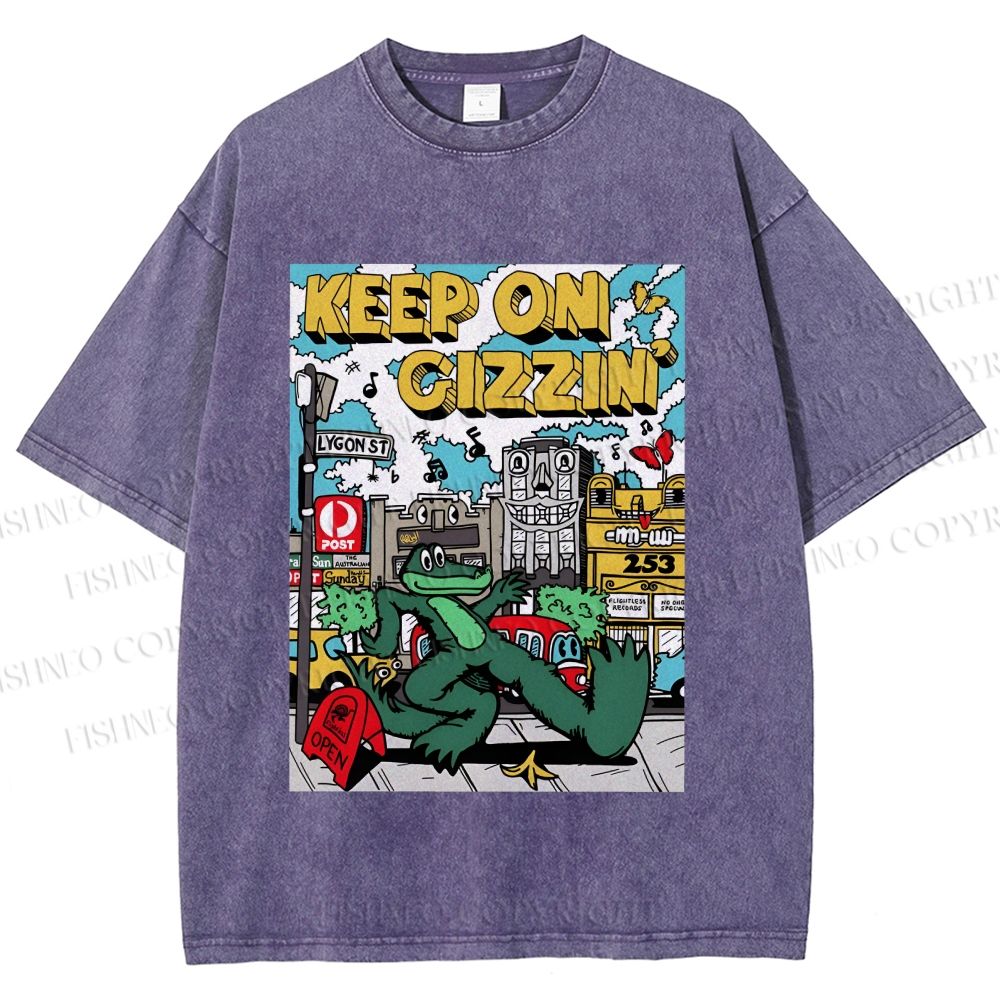 Unisex Keep On Gizzin Printed Washed Tee