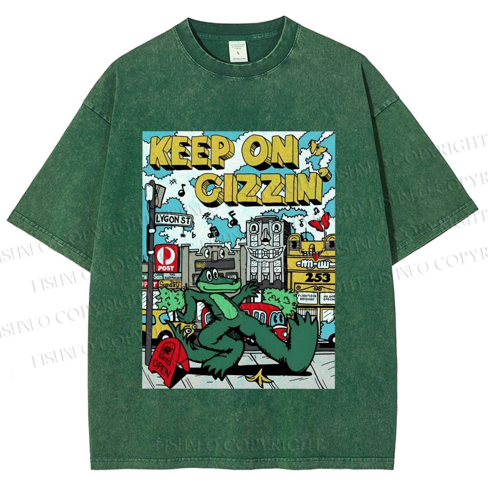 Unisex Keep On Gizzin Printed Washed Tee