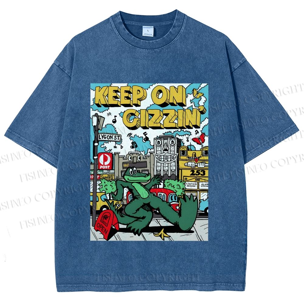 Unisex Keep On Gizzin Printed Washed Tee